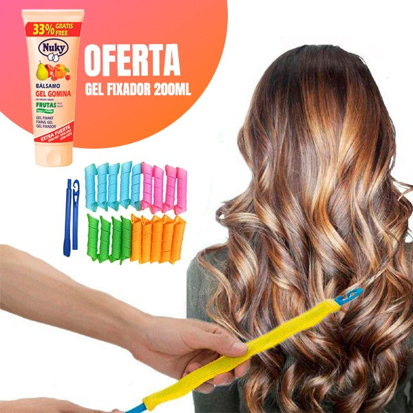 Rolos Modeladores De Caracóis Magic Leverag Pro  + OFERTA Gel Fixador 200ml